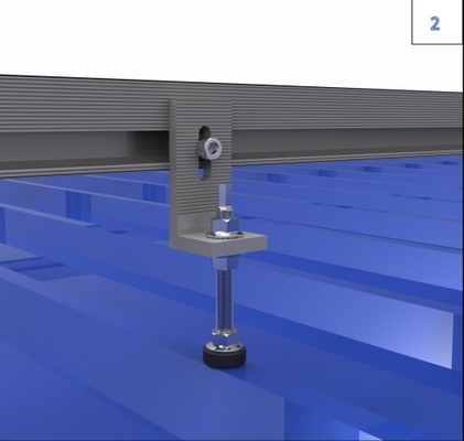 Εφοδιασμός με χιόνι 1.4kn/m2 L Foot Solar Roof Mounting System Racking για πολυμεγέθη μεταλλικές στέγες