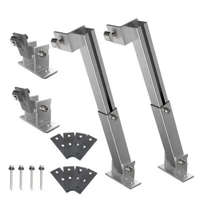 Ασημένια ή μαύρα αλουμινένια στηρίγματα στερέωσης για δομές στερέωσης ηλιακών πάνελ