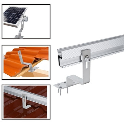 Μεταλλική οροφή Ηλιακό πάνελ Mount Bracket Φυσικό αλουμίνιο οροφή Αγκίστρι για το ανέμο φορτίο 60m/s